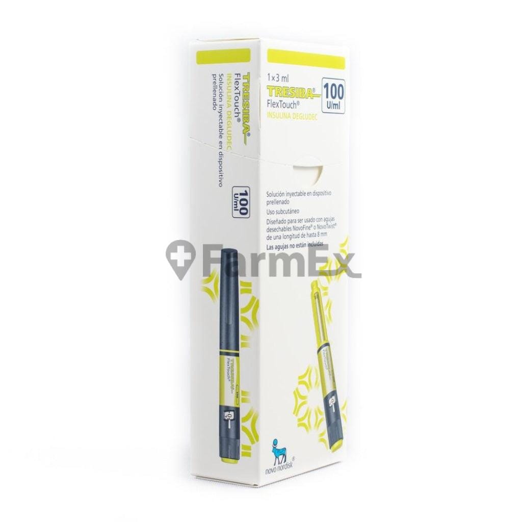 Tresiba Flextouch Solucion Inyectable 100 UI / mL 1 x 3 mL "Ley Cenabast" Farmex-VidaTres-Persistente
